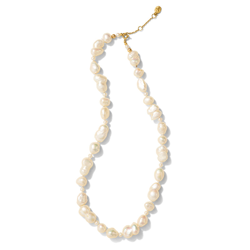 Baroque Pearl Necklace, Gold