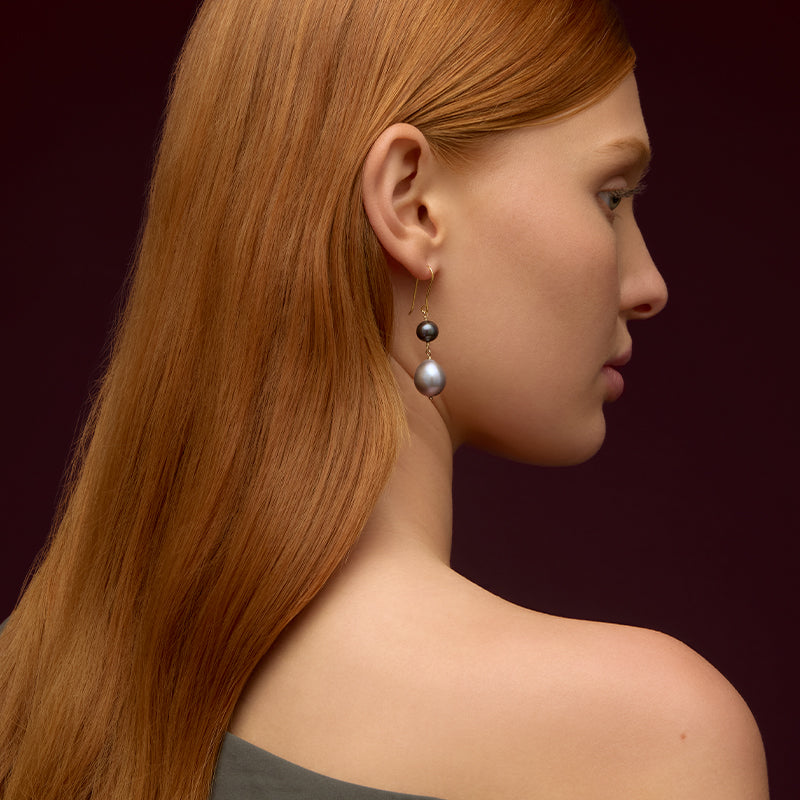 Theia Earring, Baroque Pearl, Gold