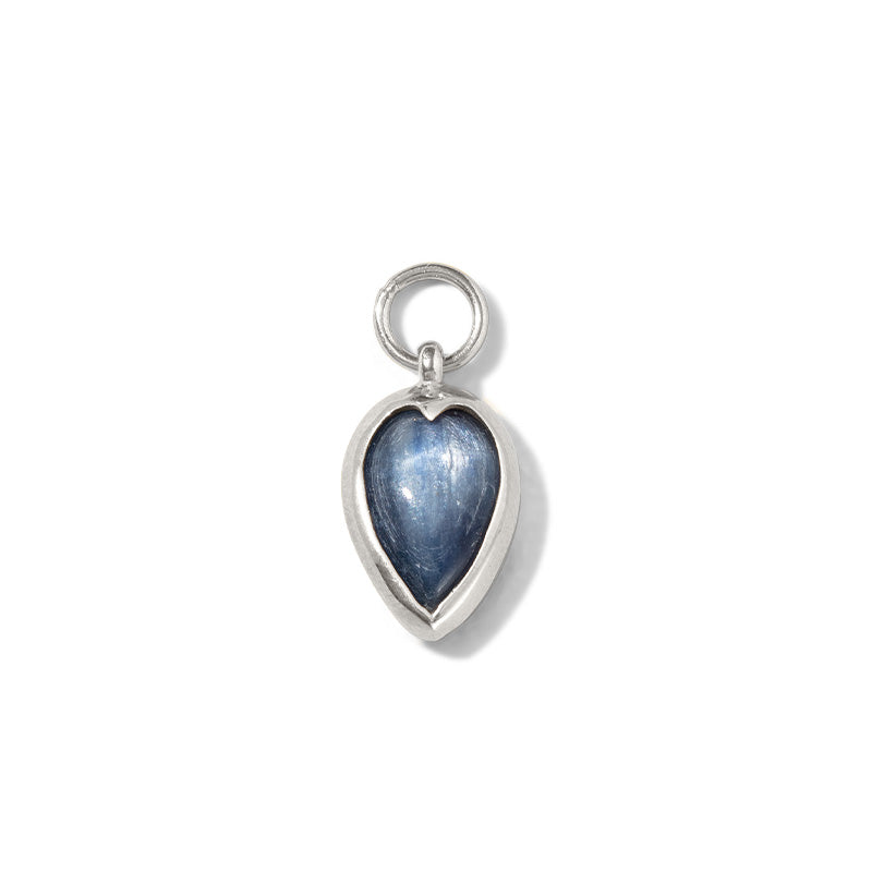 Brave Heart Charm, Kyanite, Silver