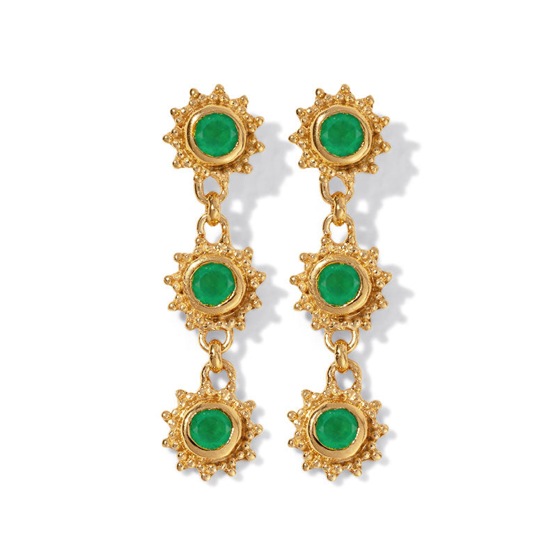 Green stone sales gold studs