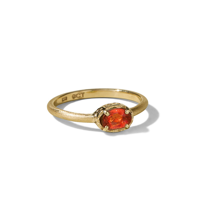 Mini Ceres Ring, Orange Sapphire, 9kt Yellow Gold