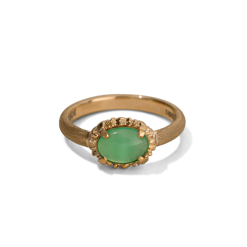 Ceres Ring, Chrysoprase, 9kt Yellow Gold
