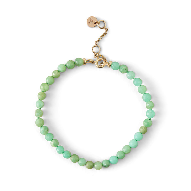 Chronos Bracelet, Chrysoprase, 9kt Yellow Gold