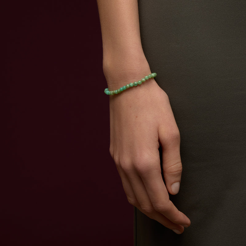 Chronos Bracelet, Chrysoprase, 9kt Yellow Gold