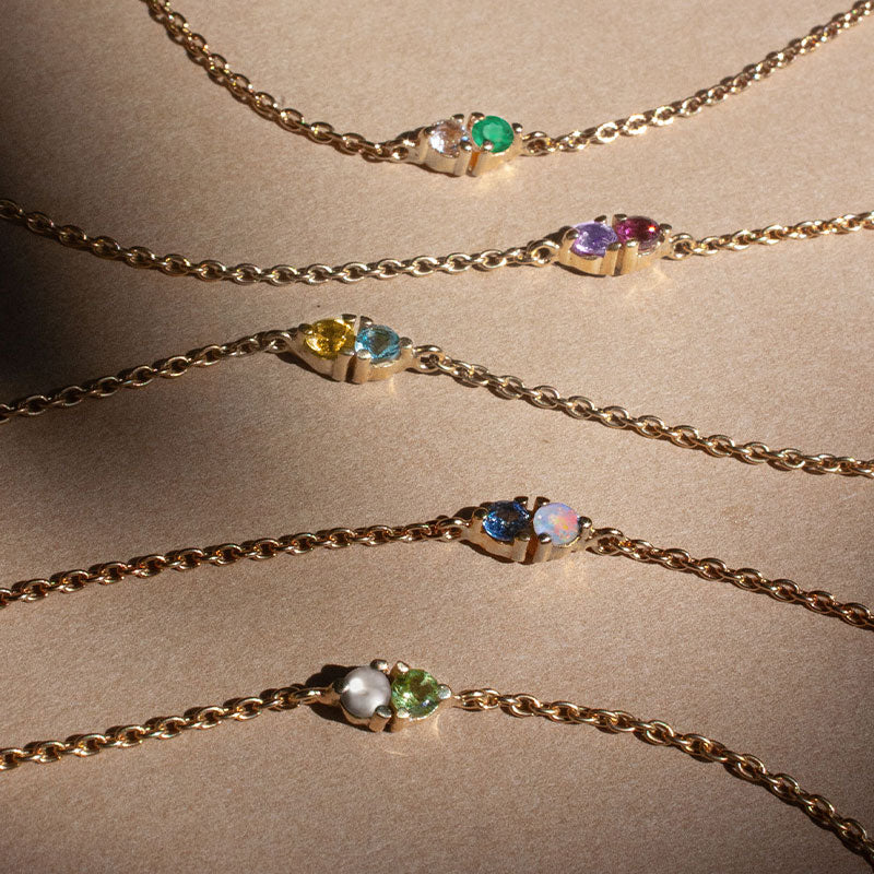 Personalised Twin Bracelet, 9kt Yellow Gold