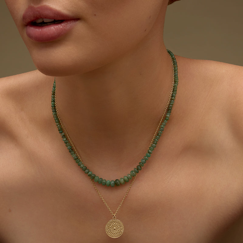 Chronos Strand, Graduated Emerald, 9kt Yellow Gold