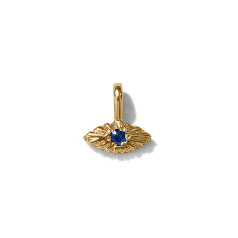 Evil Eye Pendant, Blue Sapphire, 9kt Yellow Gold