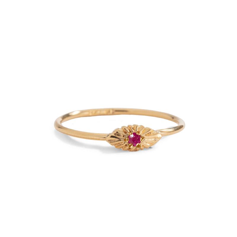 Evil Eye Ring, Ruby, 9kt Yellow Gold