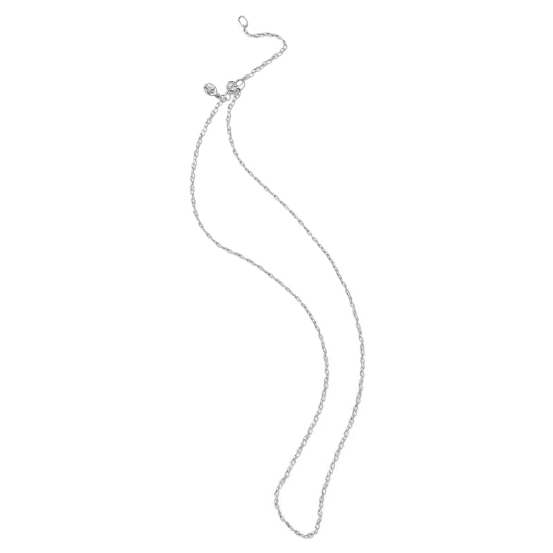 Fine Elongated Chain Necklace, Silver