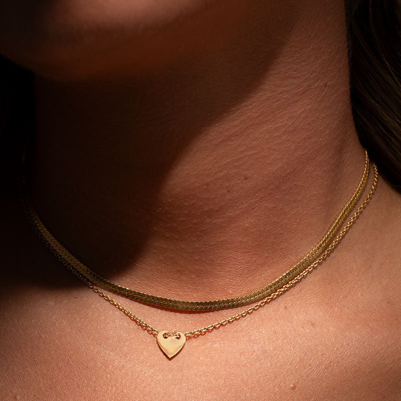 Fine Heart Necklace, Gold