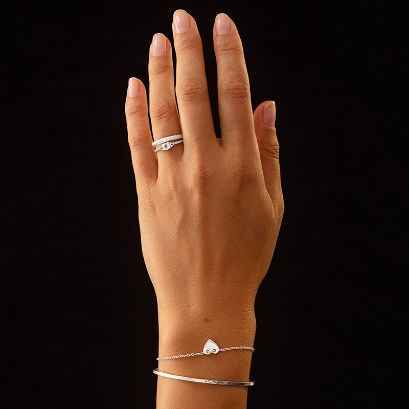 Florence Ring, White Topaz, Silver
