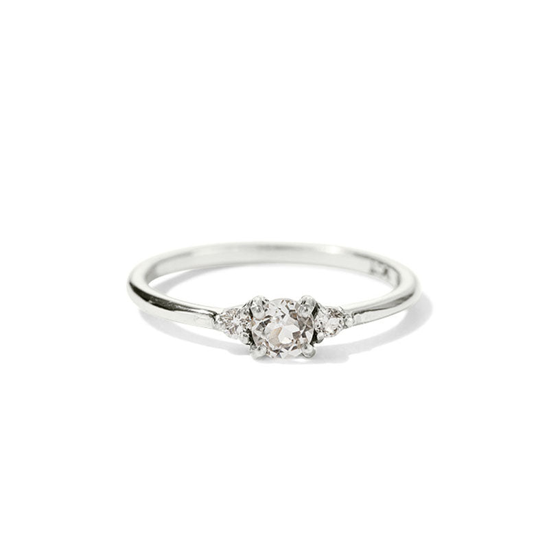 Florence Ring, White Topaz, Silver