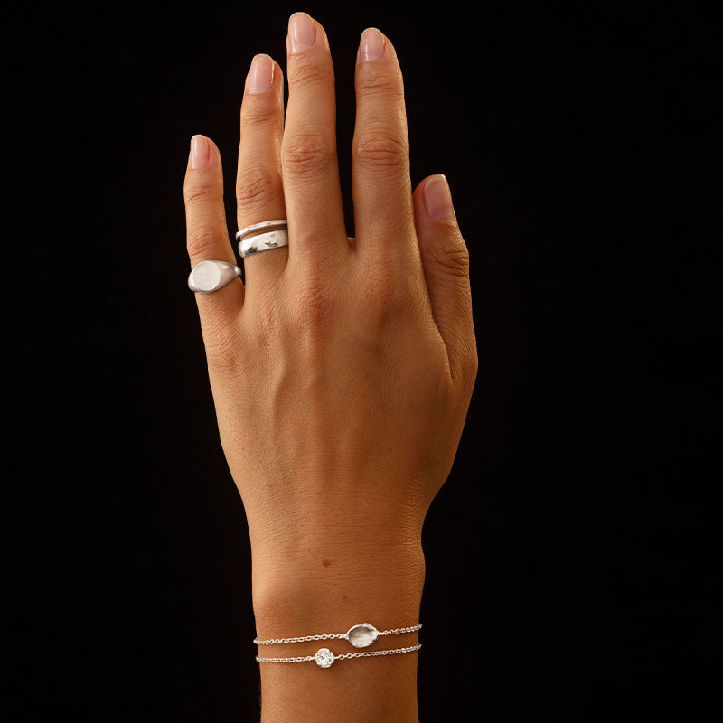Forged Band, Wide, Silver