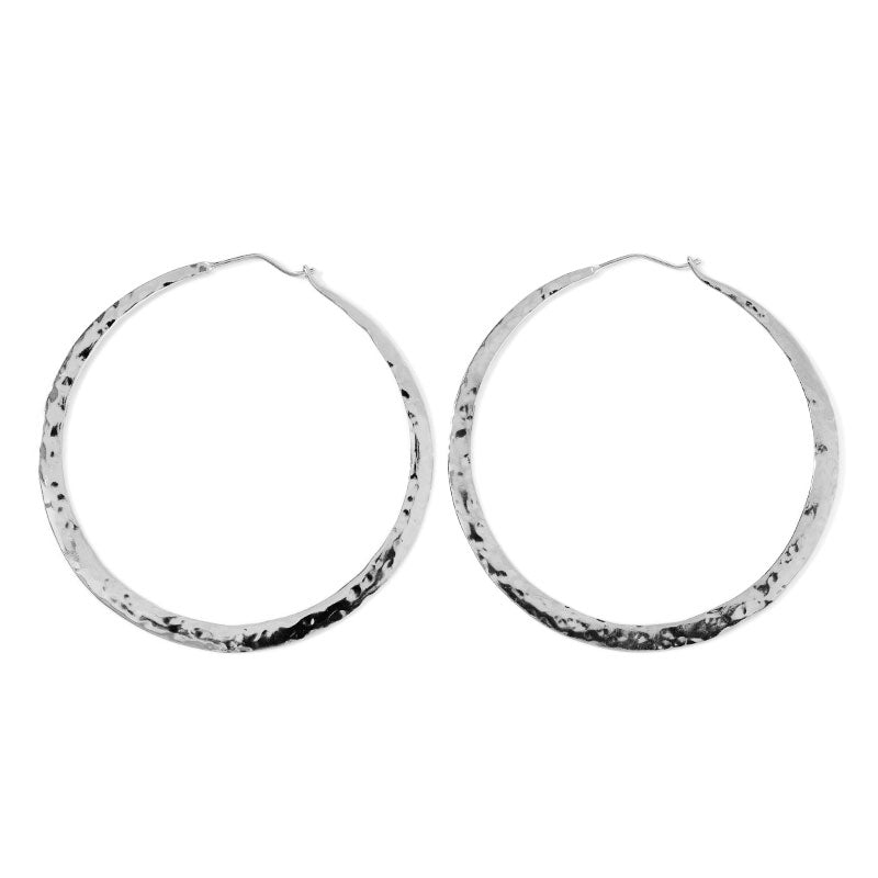 Forged Hoops Large, Silver