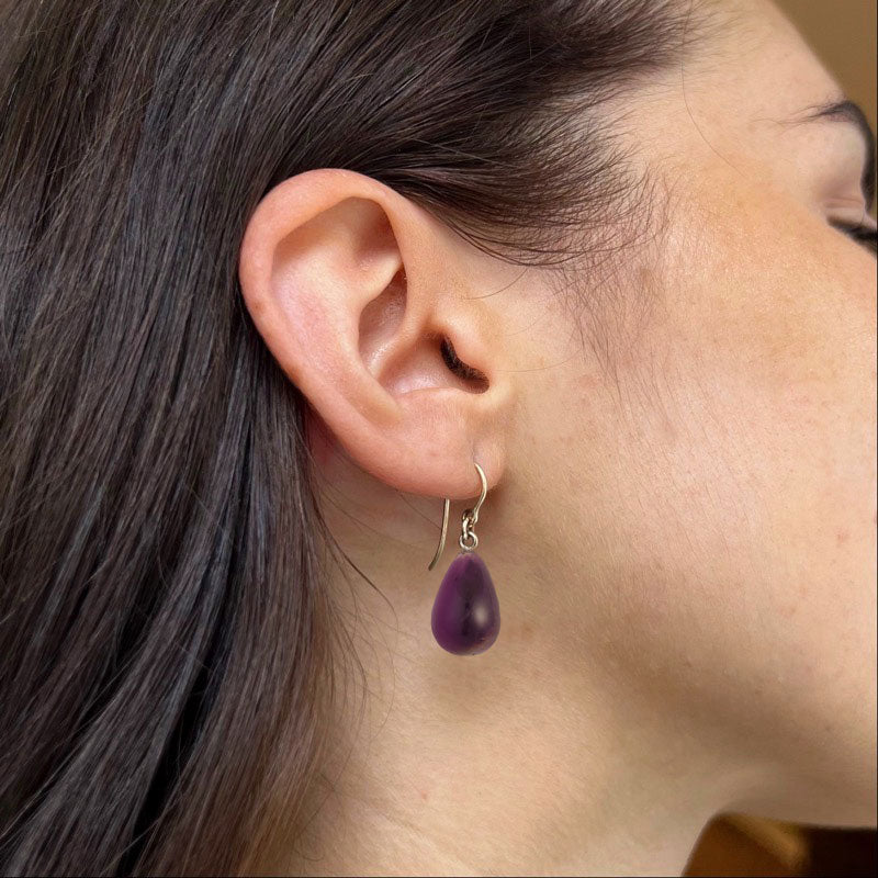 Freya Earring, Amethyst, 9kt Yellow Gold