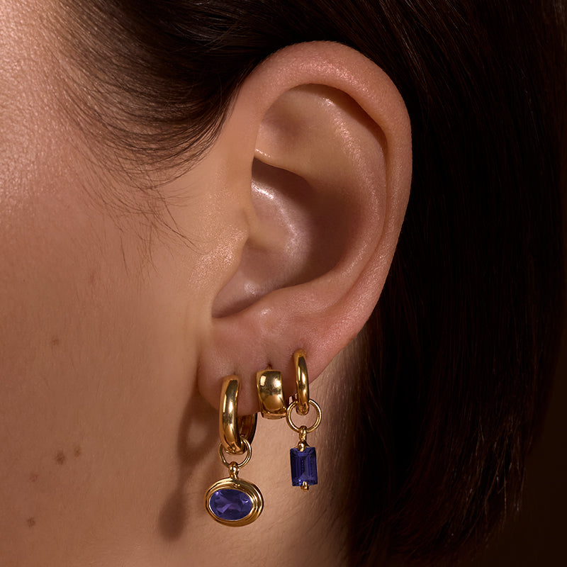 Greco Charm, Iolite, Gold