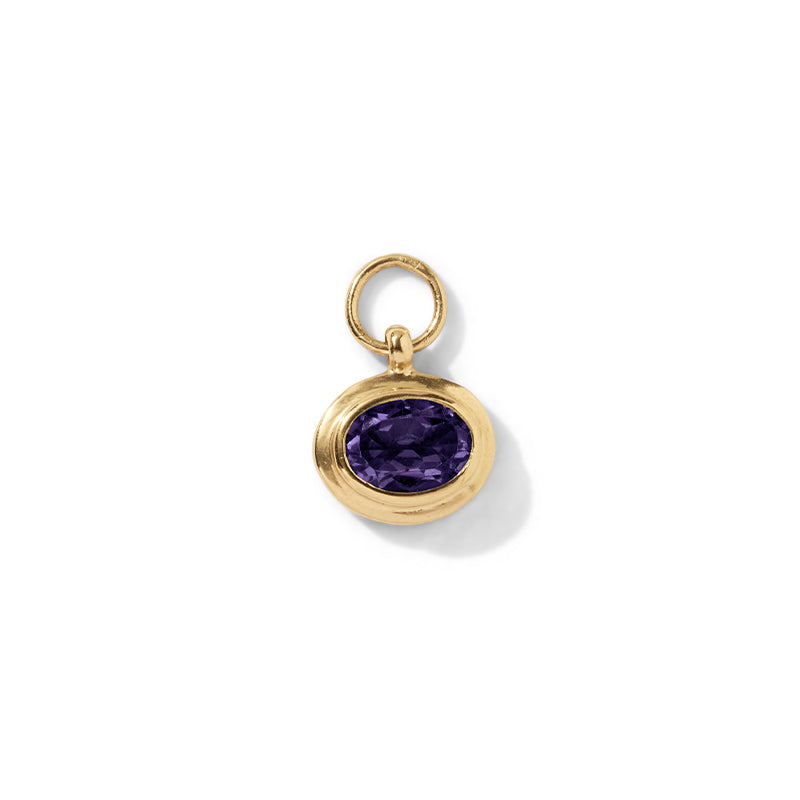 Greco Charm, Iolite, Gold