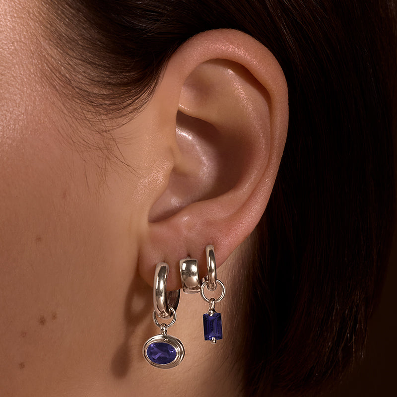 Greco Charm, Iolite, Silver