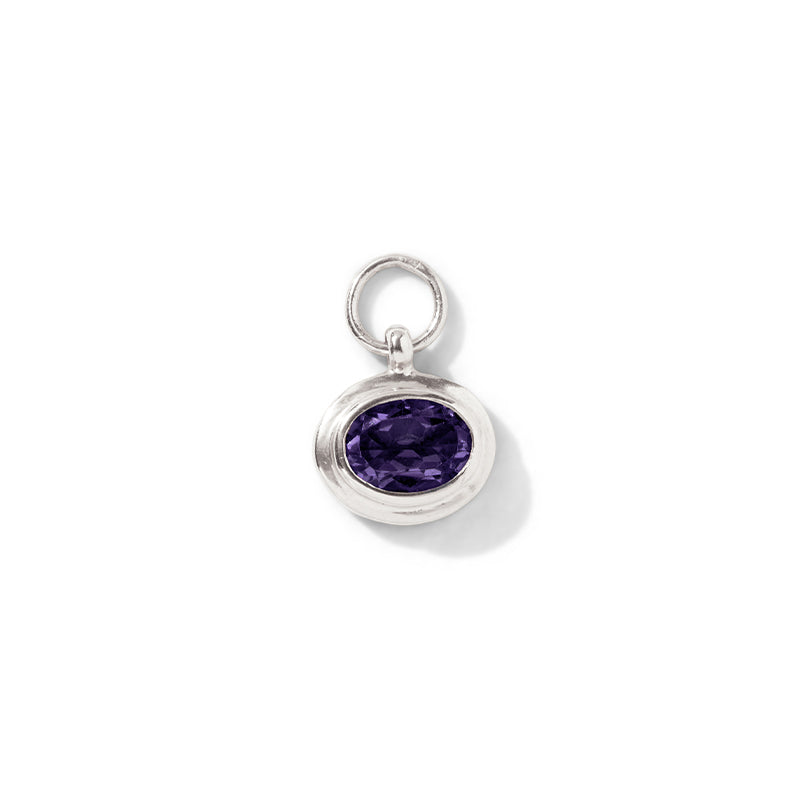 Greco Charm, Iolite, Silver