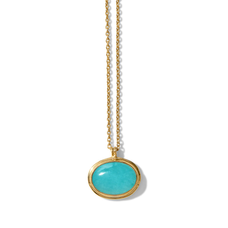 Greco Necklace, Amazonite, Gold