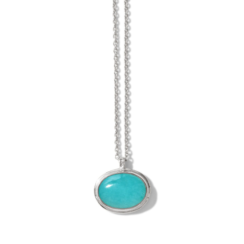 Greco Necklace, Amazonite, Silver