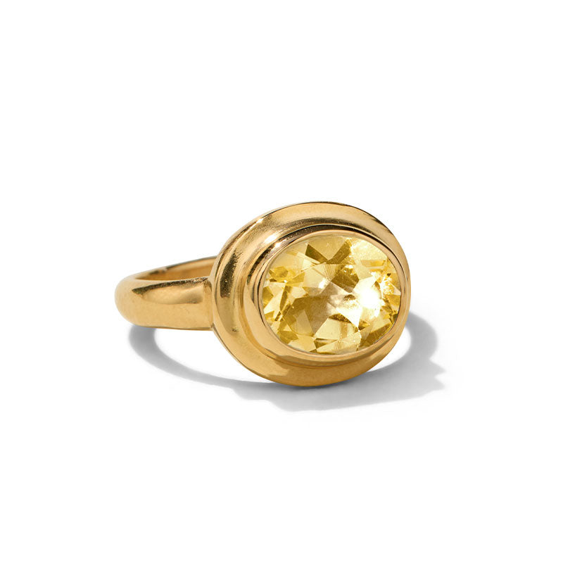 Greco Ring, Citrine, Gold