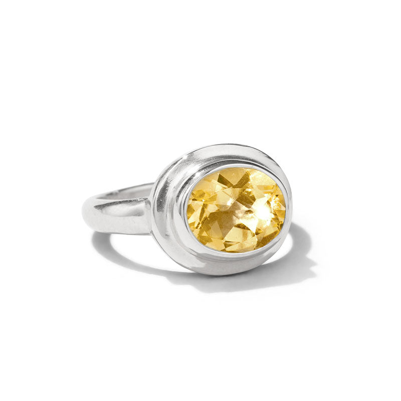 Greco Ring, Citrine, Silver
