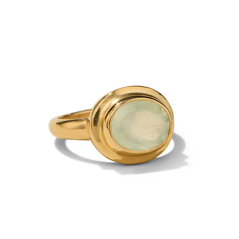 Greco Ring, Prehnite, Gold