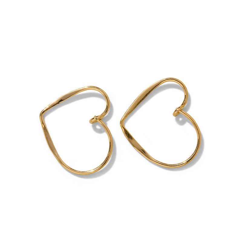Fine Heart Hoop, Gold