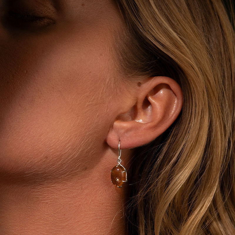 Helene Earring, Citrine, Silver