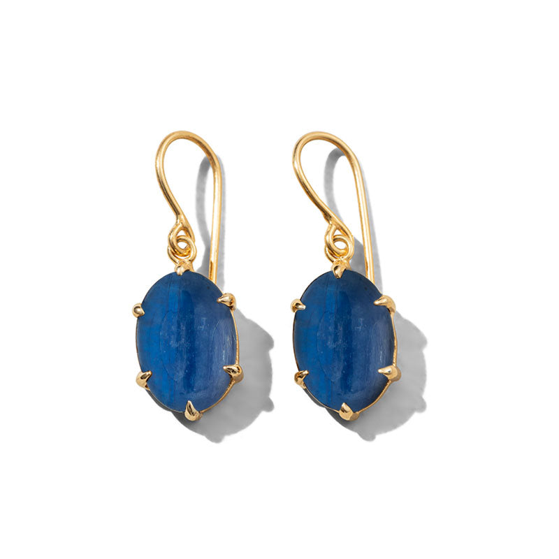 Helene Earring, Kyanite, Gold
