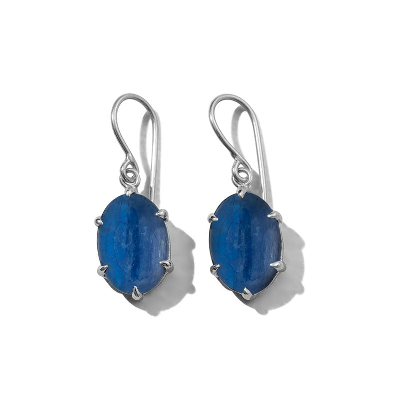 Helene Earring, Kyanite, Silver