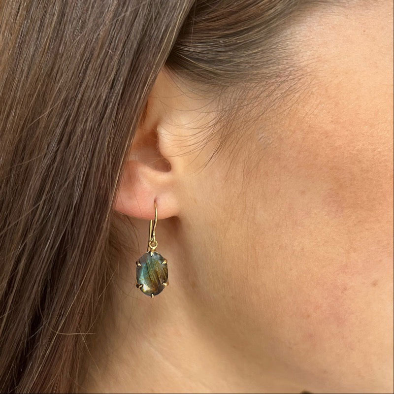 Helene Earring, Labradorite, Silver