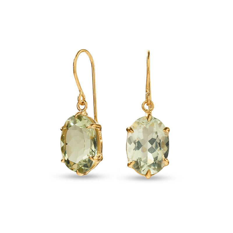 Helene Earring, Prasiolite, Gold