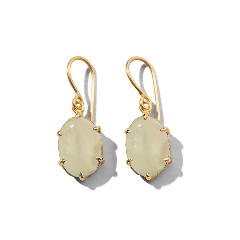 Helene Earring, Prehnite, Gold