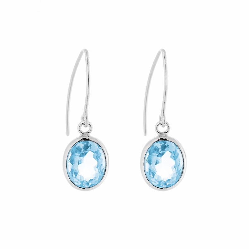 Ida Earring, Blue Topaz, Silver