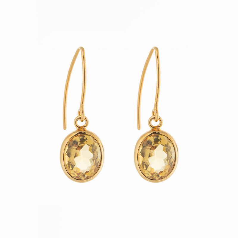 Ida Earring, Citrine, Gold