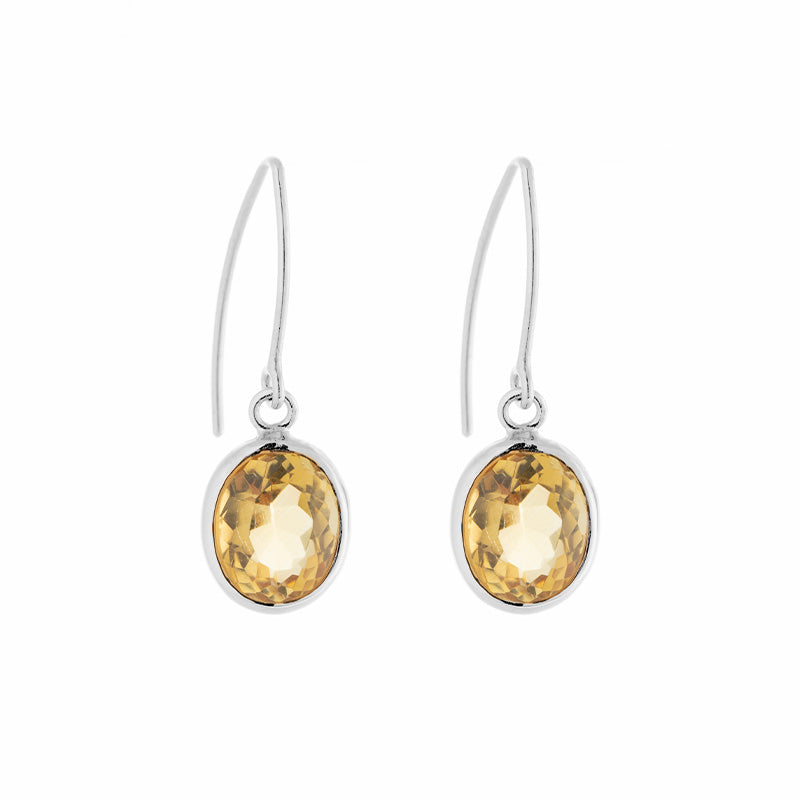Ida Earring, Citrine, Silver