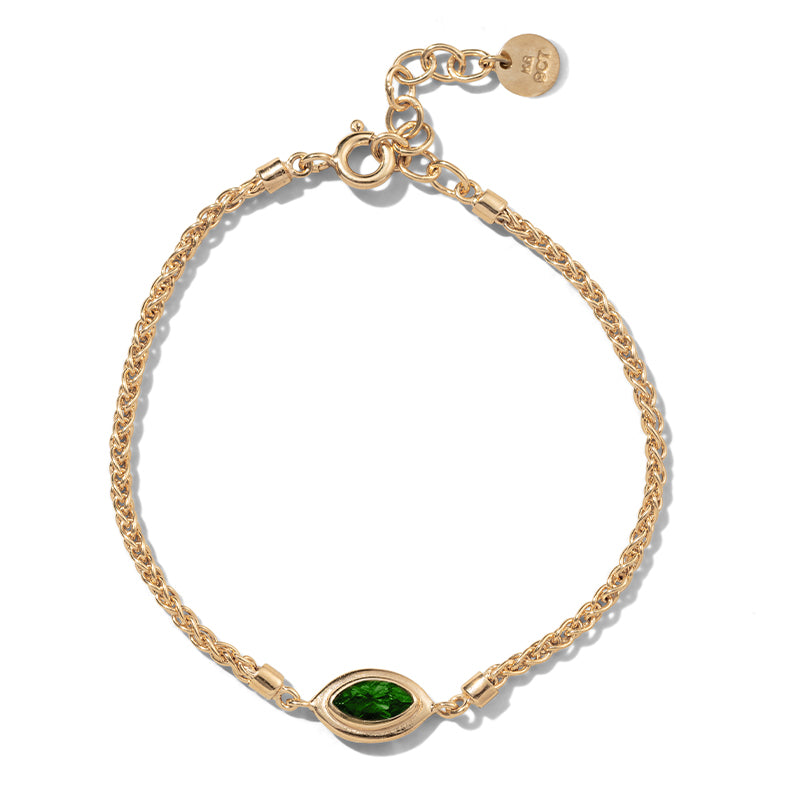 Iris Bracelet, Green Tourmaline, 9kt Yellow Gold