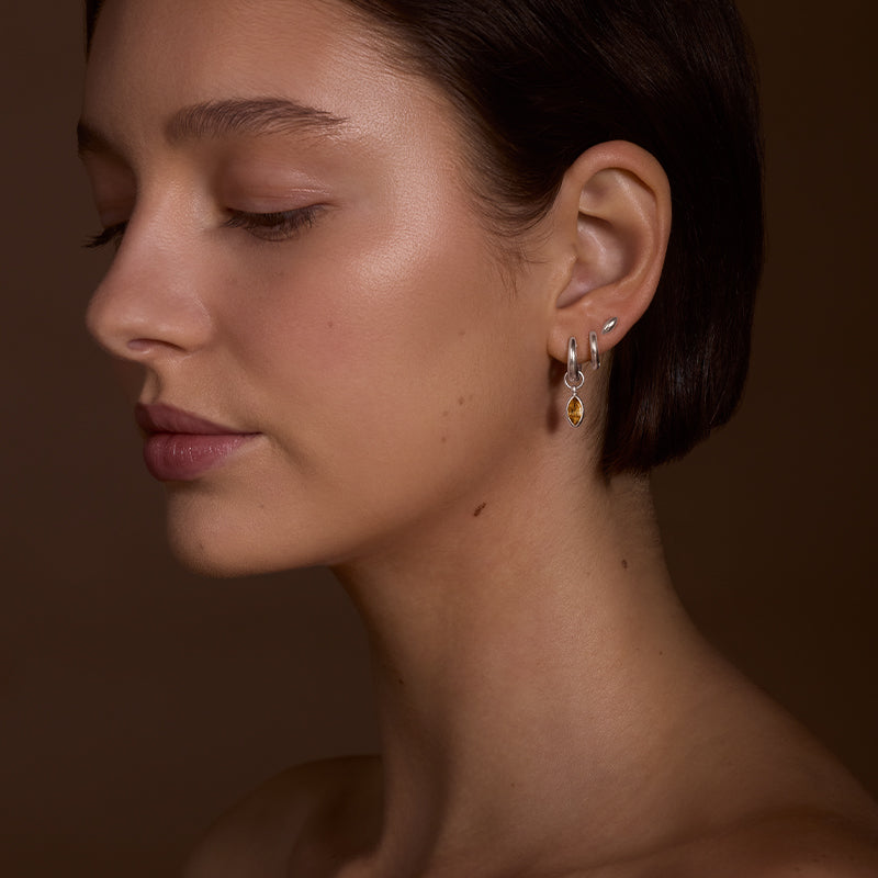 Iris Charm, Citrine, Silver