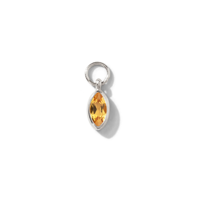 Iris Charm, Citrine, Silver
