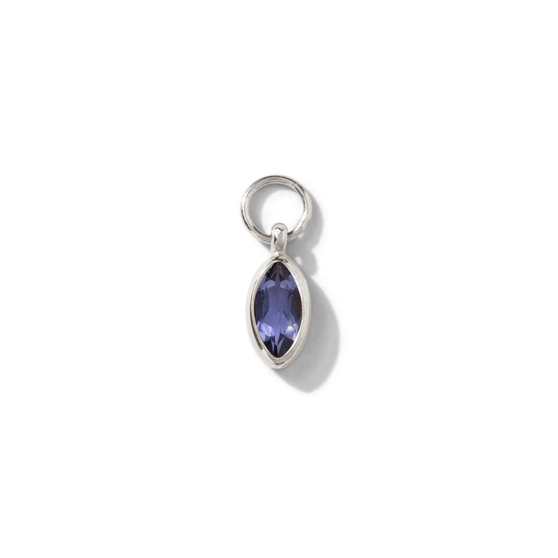 Iris Charm, Iolite, Silver