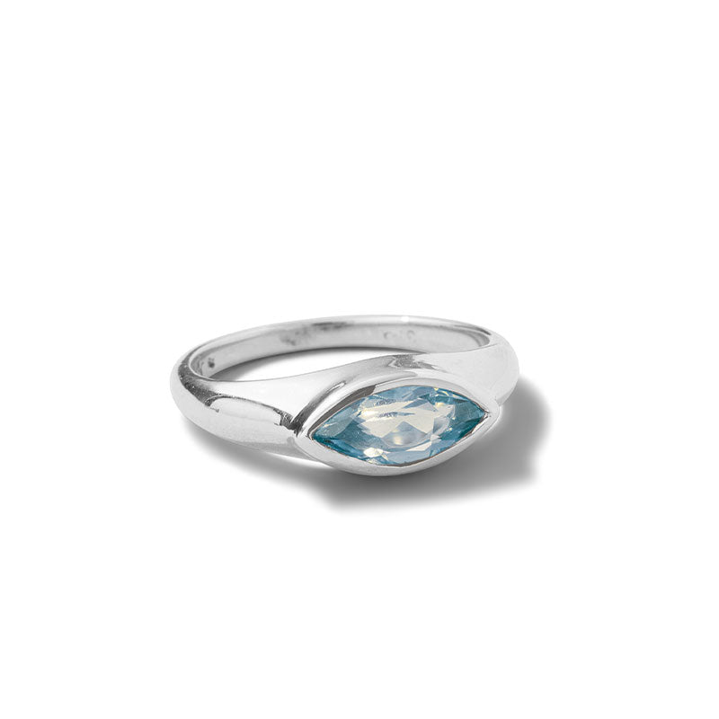 Iris Ring, Blue Topaz, Silver