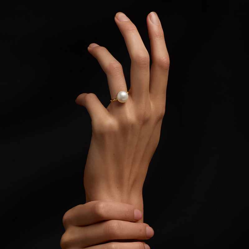 Juno Ring, Freshwater Pearl, 9kt Yellow Gold