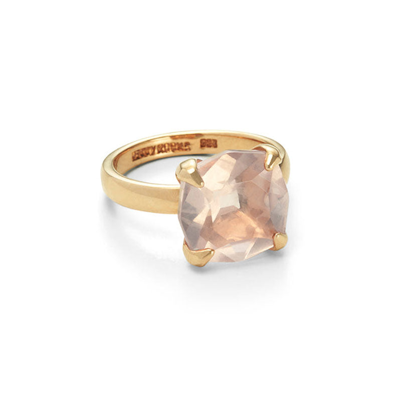 Kara Ring, Rose Quartz, 9kt Yellow Gold