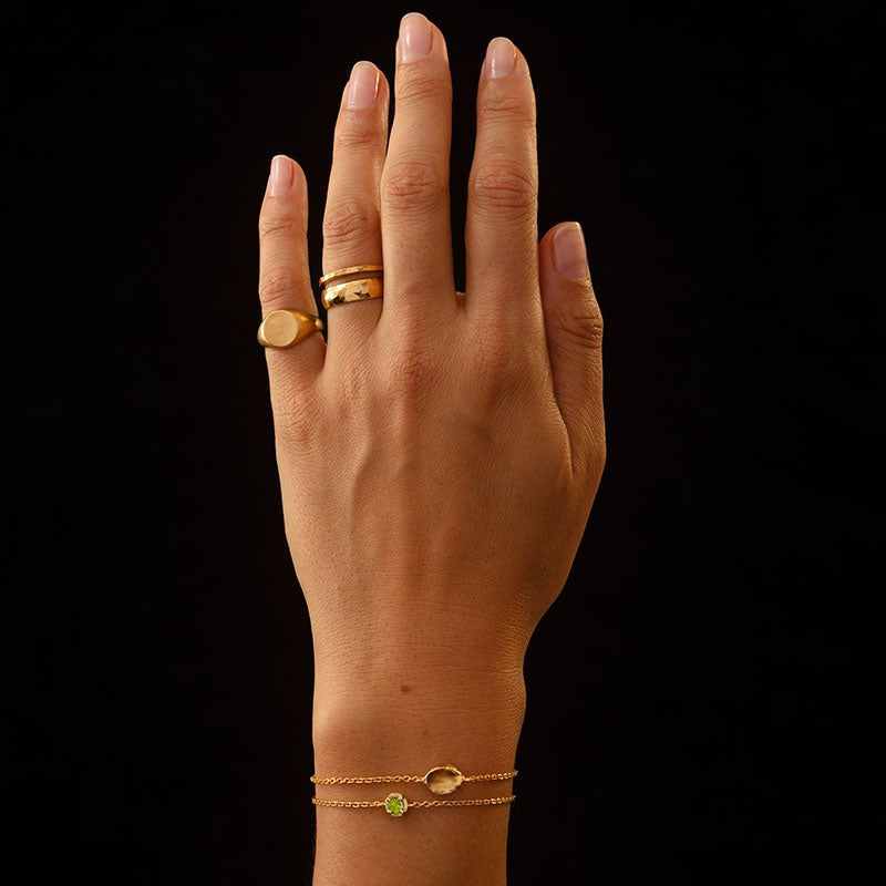 Winkie Bracelet, Peridot, Gold