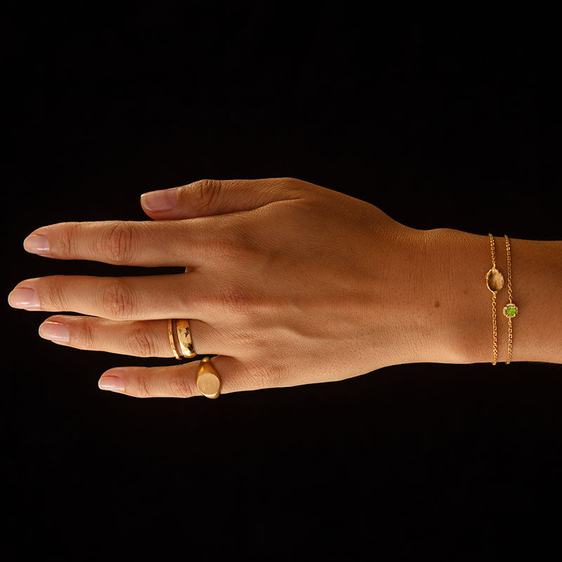 Winkie Bracelet, Peridot, Gold