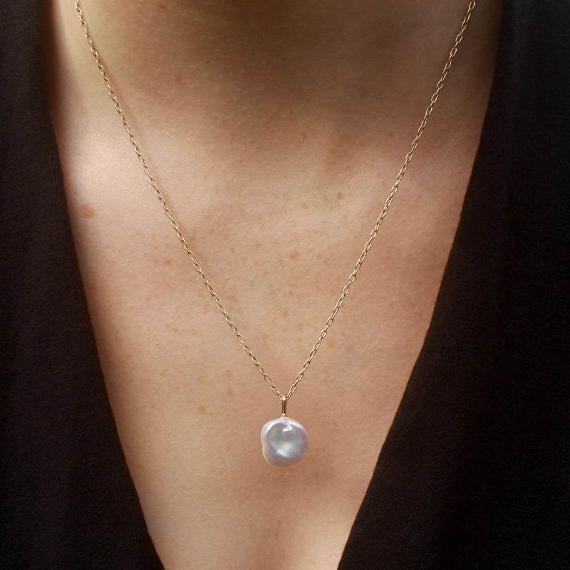 Keshi Pearl Pendant, Small, 9kt Yellow Gold