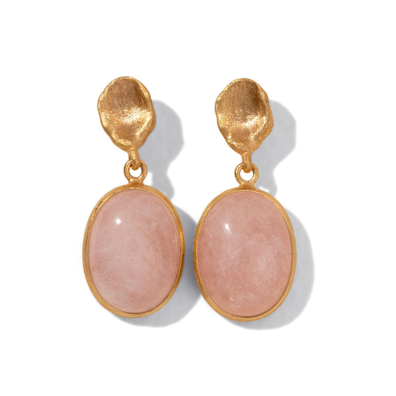 Keshi Stud, Morganite, Gold