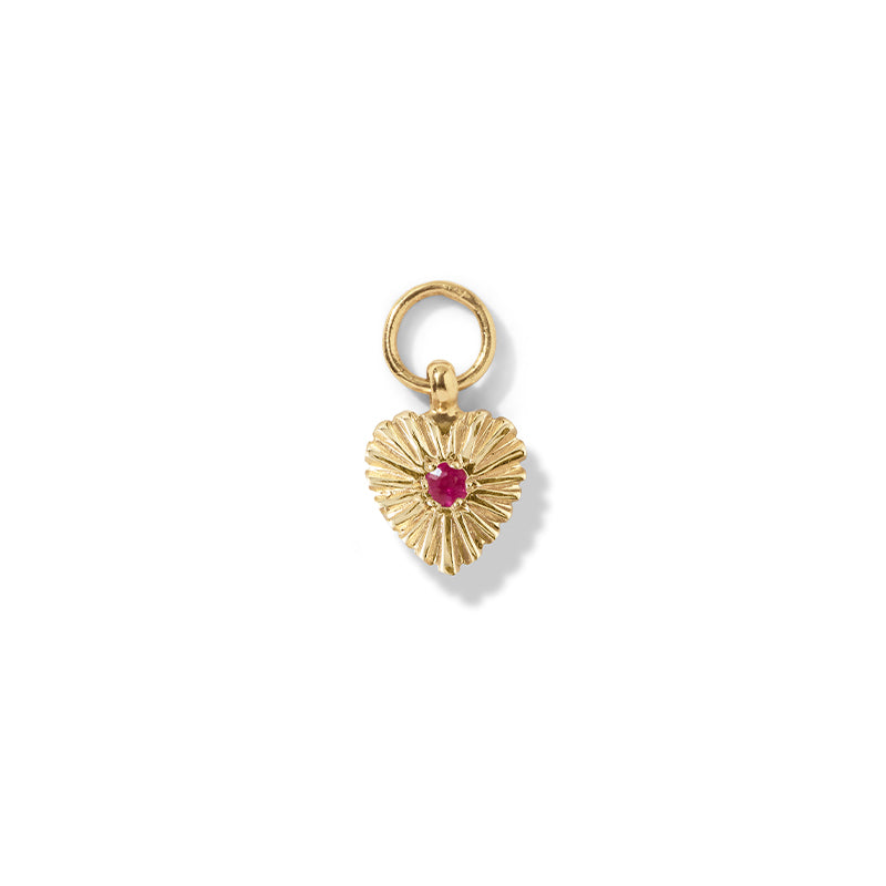 Kora Charm, Ruby, Gold